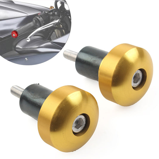 2¢ªCNC Lenkergriffe Lenkerendschieberkappe f¨¹r for YAMAHA YZFR1 YZF-R1 Motorrad Gold