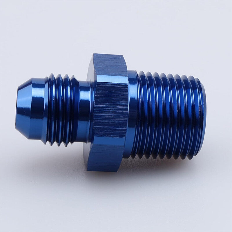 2Pcs 6AN AN6 Male Flare to 3/8 NPT Pipe Thread Fitting Adapter Aluminum Blue