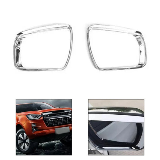 Chrome Rearview Mirror Rain Eyebrow Cover Trim for Isuzu D-Max Dmax 2021-2024