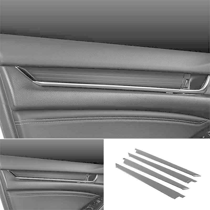 Fit for Honda Accord 2018-2019 2020 Black Steel Inner Door Panel Cover Trim 4PCS