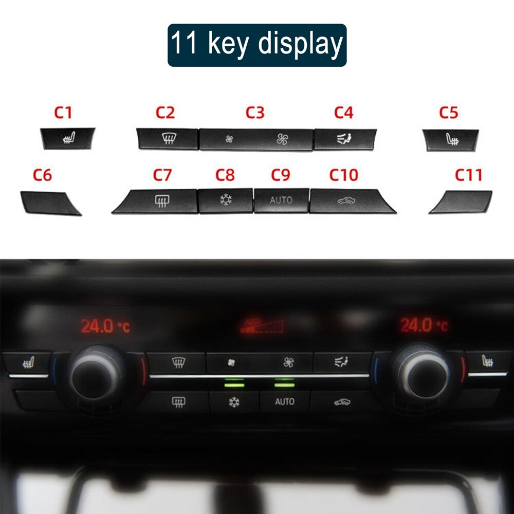 Kit 11: Button Key Cap Repair Kit for Air Conditioner Heater Switches Suitable for BMW F01, F10, F11, F07