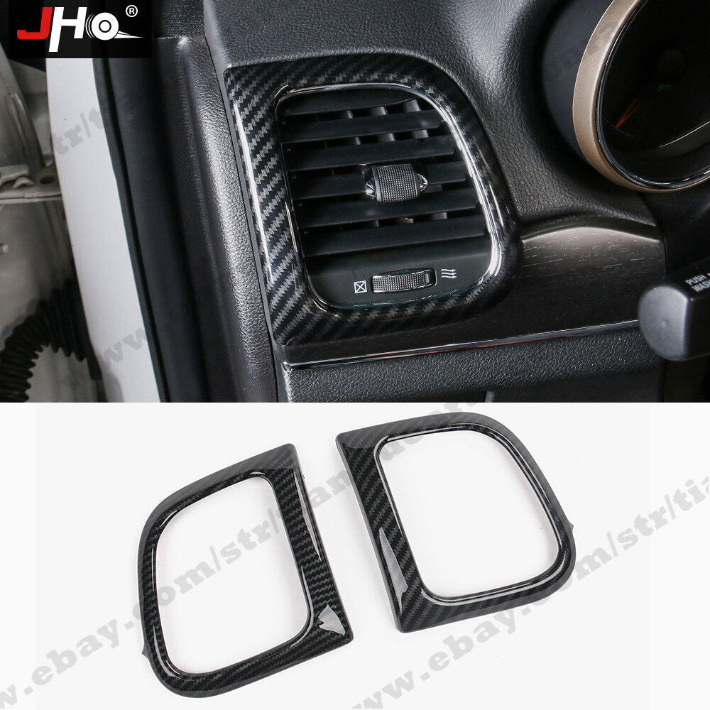 ABS Carbon Grain Side Vent Outlet Cover Trim for Jeep Grand Cherokee 2014-2020