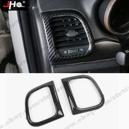ABS Carbon Grain Side Vent Outlet Cover Trim for Jeep Grand Cherokee 2014-2020