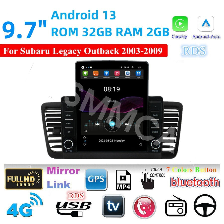 Fit for Subaru Outback 2003-2009 Android 13 Car Stereo Radio GPS For CarPlay