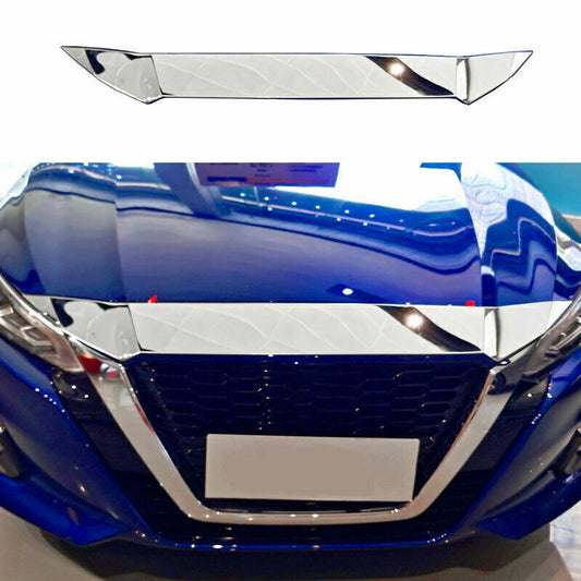 Chrome Front Grille Grill Mesh Engine Hood Strip for Nissan Altima/Teana 2019-22