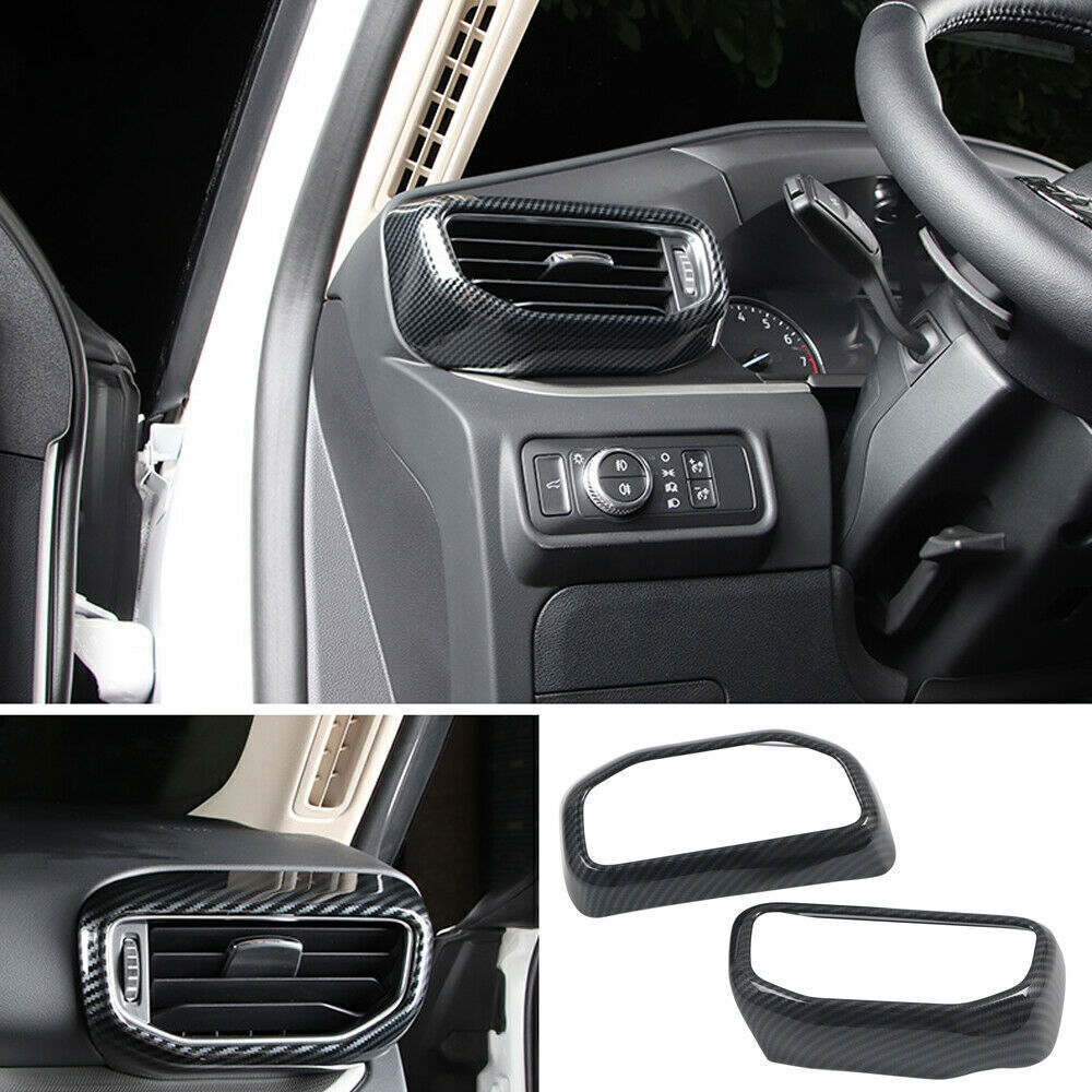 Carbon Fiber Inner Side Air Vent Outlet Frame Trim for Ford Explorer 2020-2022