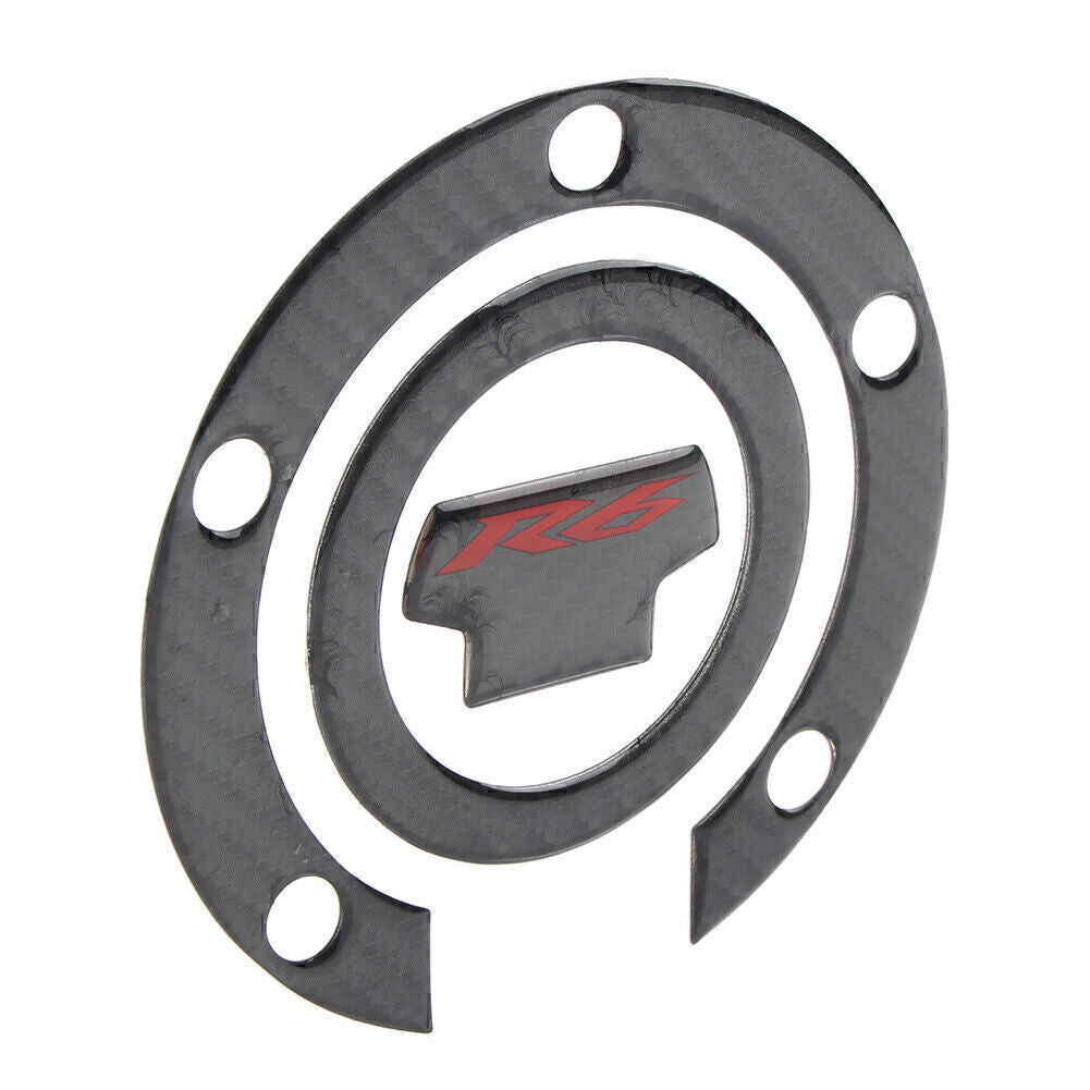 for Yamaha YZF R6 2006-2017 Fuel Cap Cover Gel Protector Pad Carbon Fiber Look