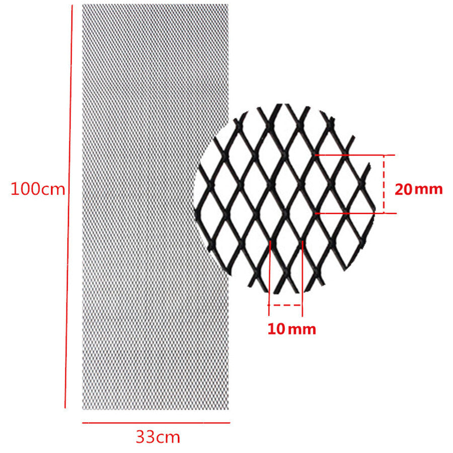 100¡Á33cm Aluminum Mesh Grill Cover Car Bumper Fender Hood Vent Grille Net Black