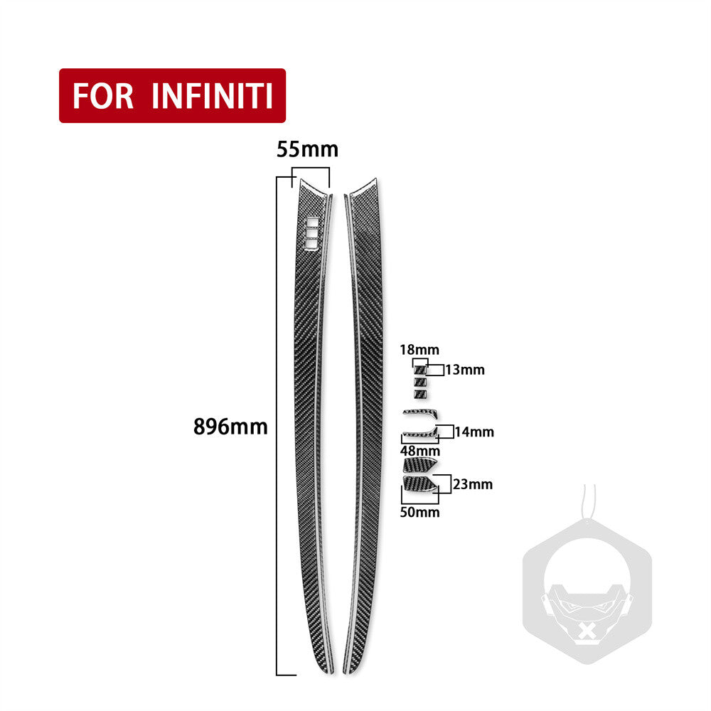 11¡ÁCarbon Fiber Interior Door Panel Trim Cover for Infiniti G37 2-Door 2010-2013