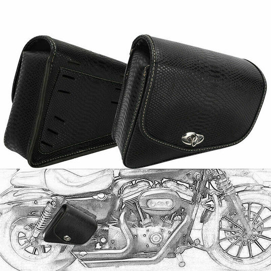 Motorcycle Leather Right Side Solo Saddle Bag Luggage for Sportster XL883 XL1200