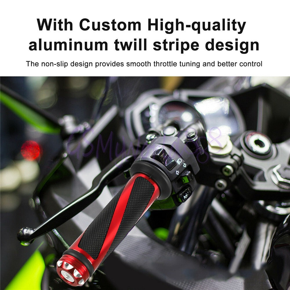 Red Handle Bar Hand Grips Rubbe Gel 7/8 fit for Suzuki GSXR600 750 1000