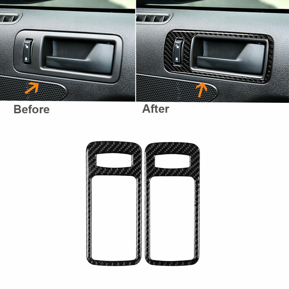 Carbon fiber interior door handle cup covers suitable for 2009 for Ford for Mustang - 13