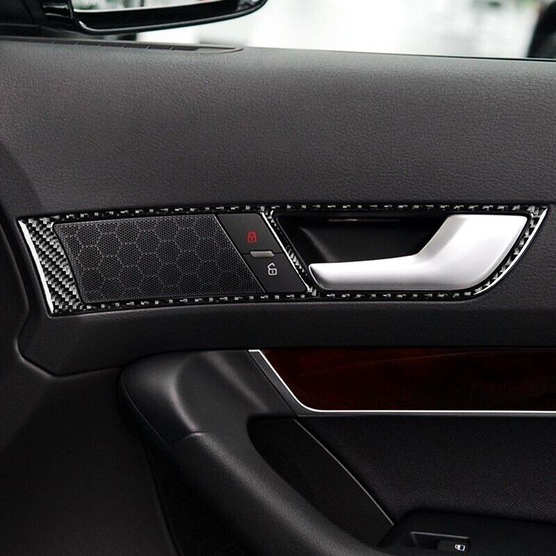 Real Carbon Fiber Car Interior Door Handle Cover Trim for Audi for A6 S6 2005-2011