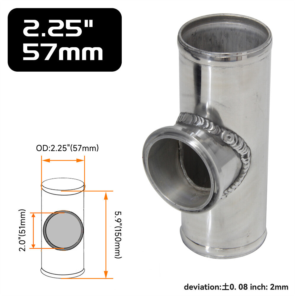 Universal 50mm V-band BOV Flange 2.25 Tube Pipe Blow off Valve Turbo Silver