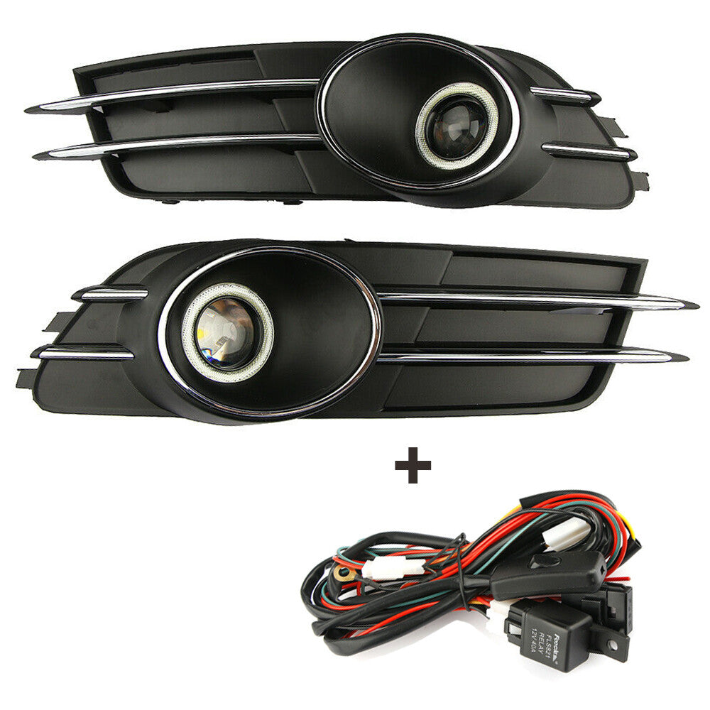 Front bumper fog light grille and fog lights for Audi A6, A6L, and C7 models (2012-2015).