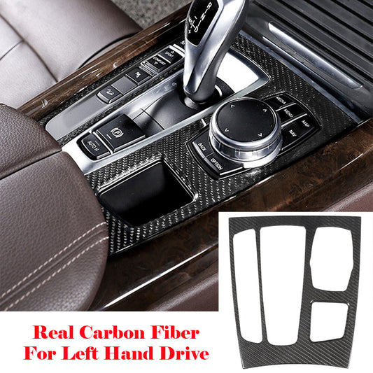 Carbon Fiber Central Console Gear Shift Panel Cover for BMW X5 X6 F15 2014-2018