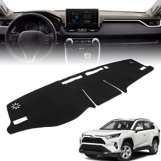 Black Polyester Dash Mat Dashboard Cover Dashmat for Toyota RAV4 2019-2020