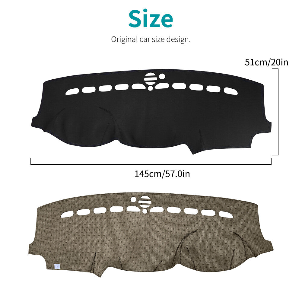 Leather Dashmat Dashboard Cover Dash Mat for Jeep Grand Cherokee 2011-2017 Black