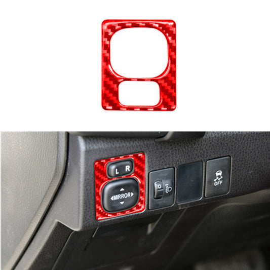 Red Carbon Fiber Rearview Mirror Button Cover Trim for Toyota for Corolla 2014-2018