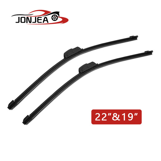 22 and 19 Inch Windshield Wiper Blades J-hook Bracketless Frameless 1 Pair