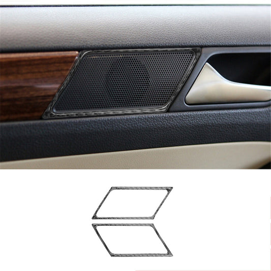 2Pcs Carbon Fiber Door Speaker Cover Trim for Volkswagen for Jetta Sedan 2011-2014