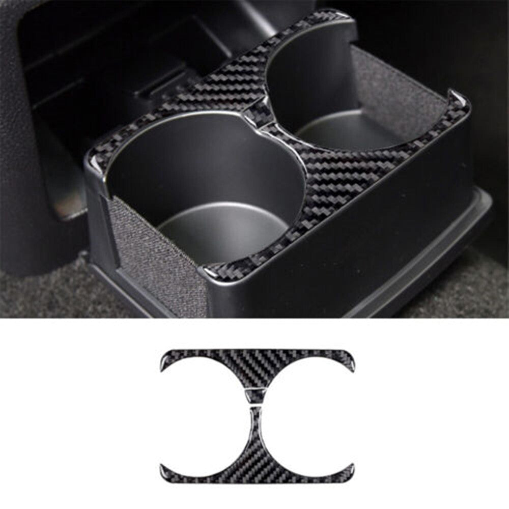 Carbon Fiber Interior Rear Cup Holder Frame Trim Panel for Ford Explorer 2011-14