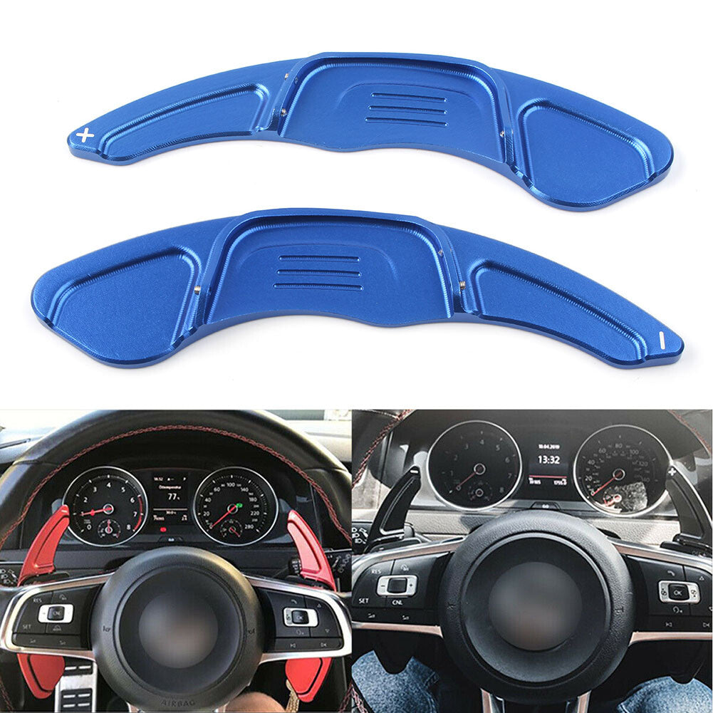 Car Steering Wheel Paddle Shifters Extension Fit for VW for GOLF 7 2015-GTI R MK7 Blue