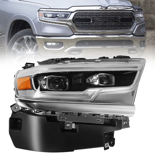 Passenger For 2019-2022 for Dodge for Ram 1500 Full LED Headlight Headlamp Assembly
