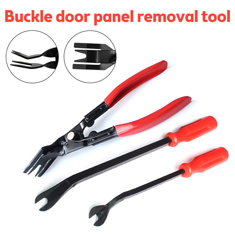 3Pcs Car Door Trim Rivets Clips Pliers Fastener Remover Puller Pry Bar Tool Kit
