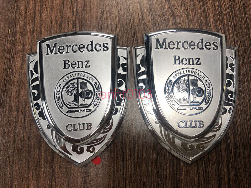 Silver AFFALTERBACH Club badge for Mercedes-Benz car body badges and rear trunk lid badges.