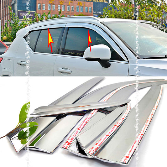 for Volvo XC40 2018-2024 ABS Chrome Window Visors Sun Rain Guard Vent Deflectors