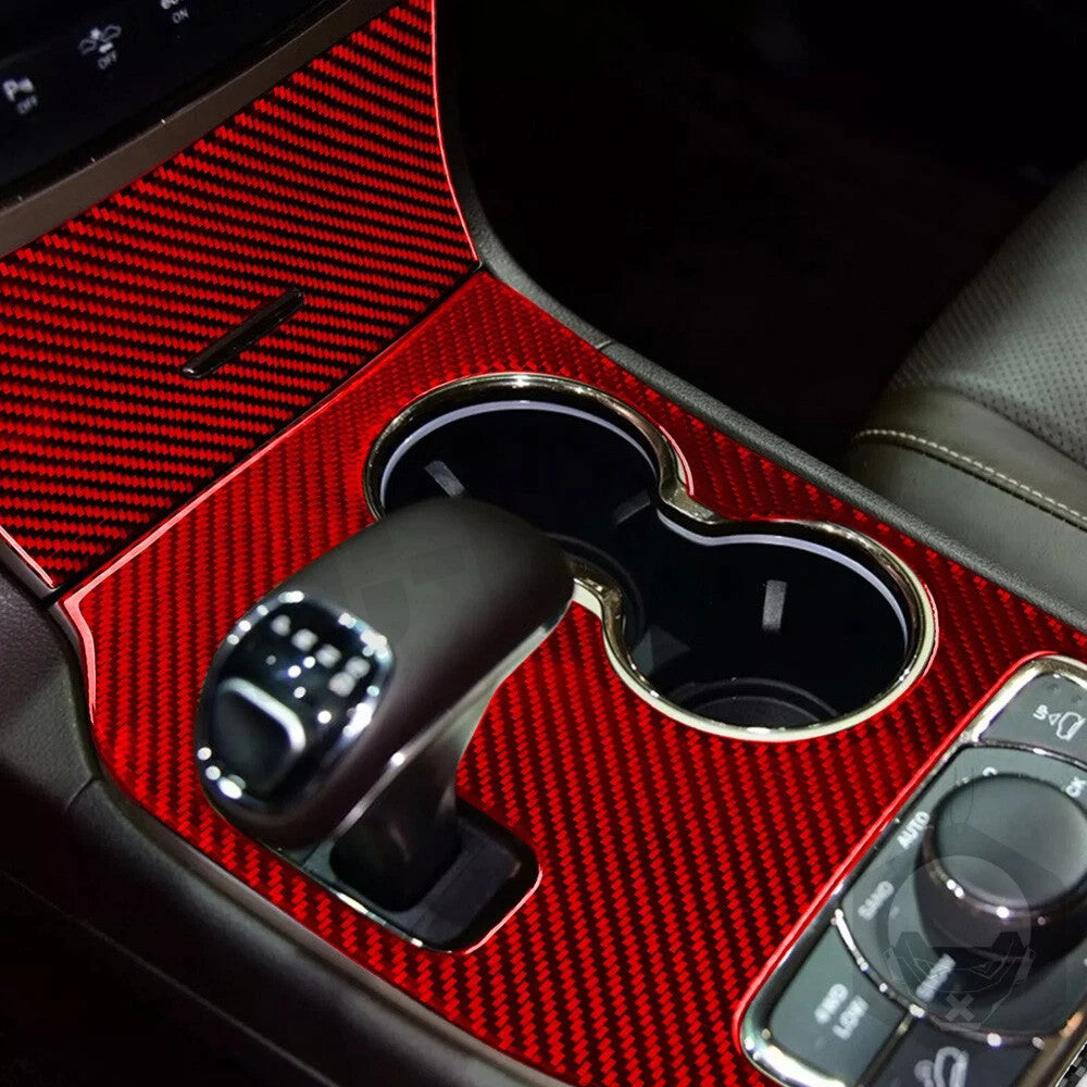 Carbon fiber console gear shift cover trim for Jeep Grand Cherokee 2014-15