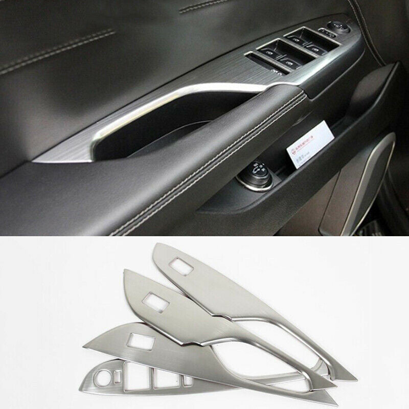 for Cadillac SRX 2010-15 Matte Silver Inner Window Lift Panel Switch Cover Trim