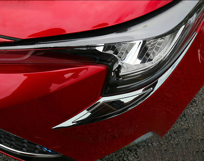 for Toyota for Corolla Sedan 2019-2023 Black Front Headlight Lamp Eyebrow Trim Cover