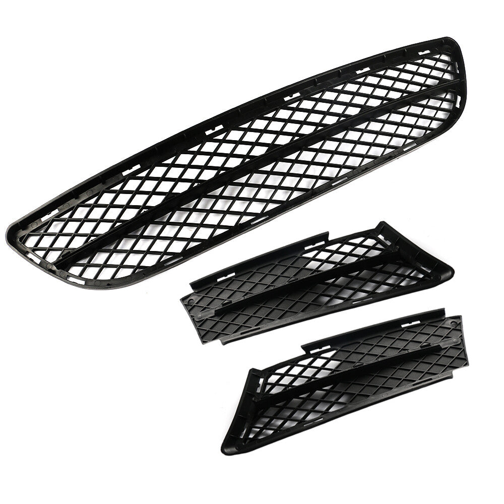 3 Front Lower Left Right Center Bumper Grilles Cover Fits 2006-2008 for BMW 3 Series