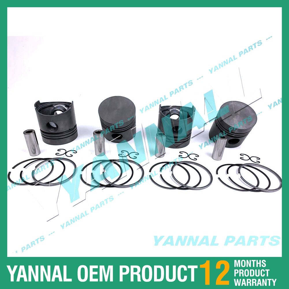4-piece piston with piston rings + 0.5 mm for Kubota V1502 engine (oversized)