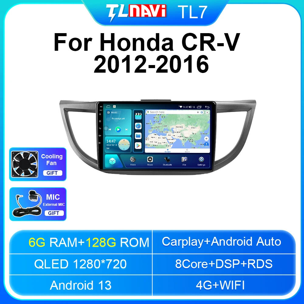 for Honda CRV for CR-V 2012-2016 Screen Car Radio Player GPS Navigation Stereo Video