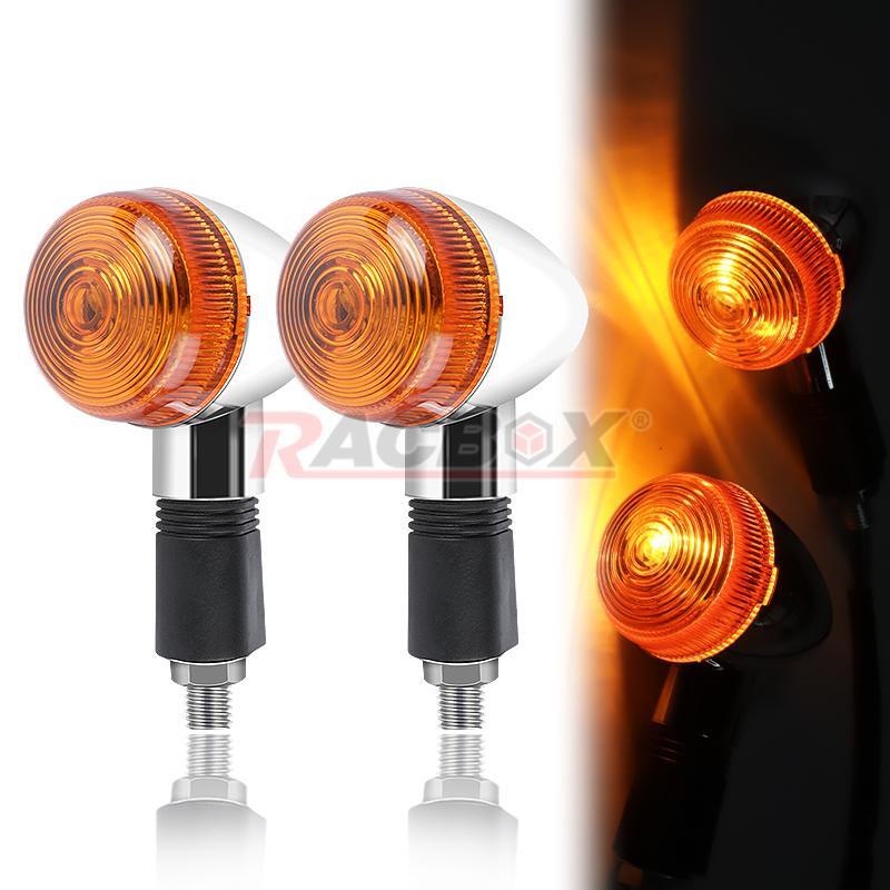 2X Bullet Motorcycle Turn Signals Blinker Light Chrome Amber for Honda for Yamaha