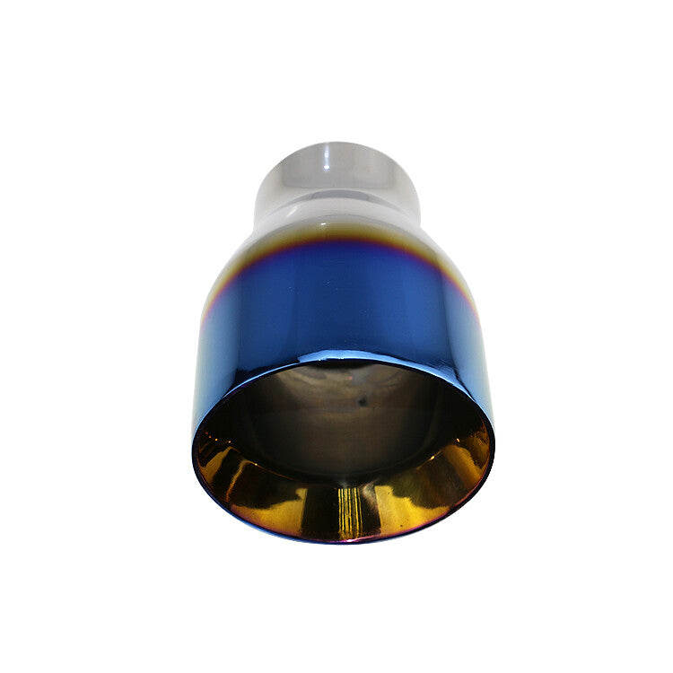 1x 60mm ID 4'' OD Burned Blue Exhaust Tail End Pipe Muffler Rear Single Tip