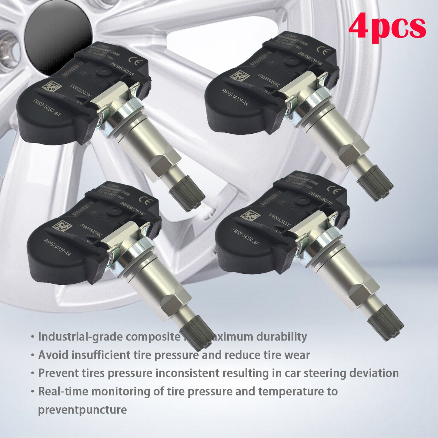 4pcs Tire Pressure Sensor for Land Rover Range Discovery for Jaguar for Peugeot for Mazda