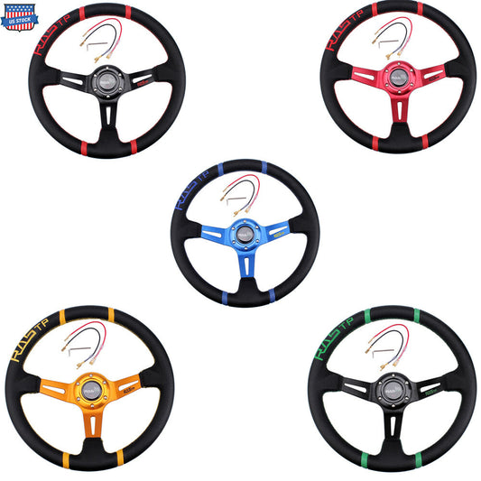 US RASTP 13 Deep Dish Drifting Sport Steering Wheel Aluminum Surface Racing