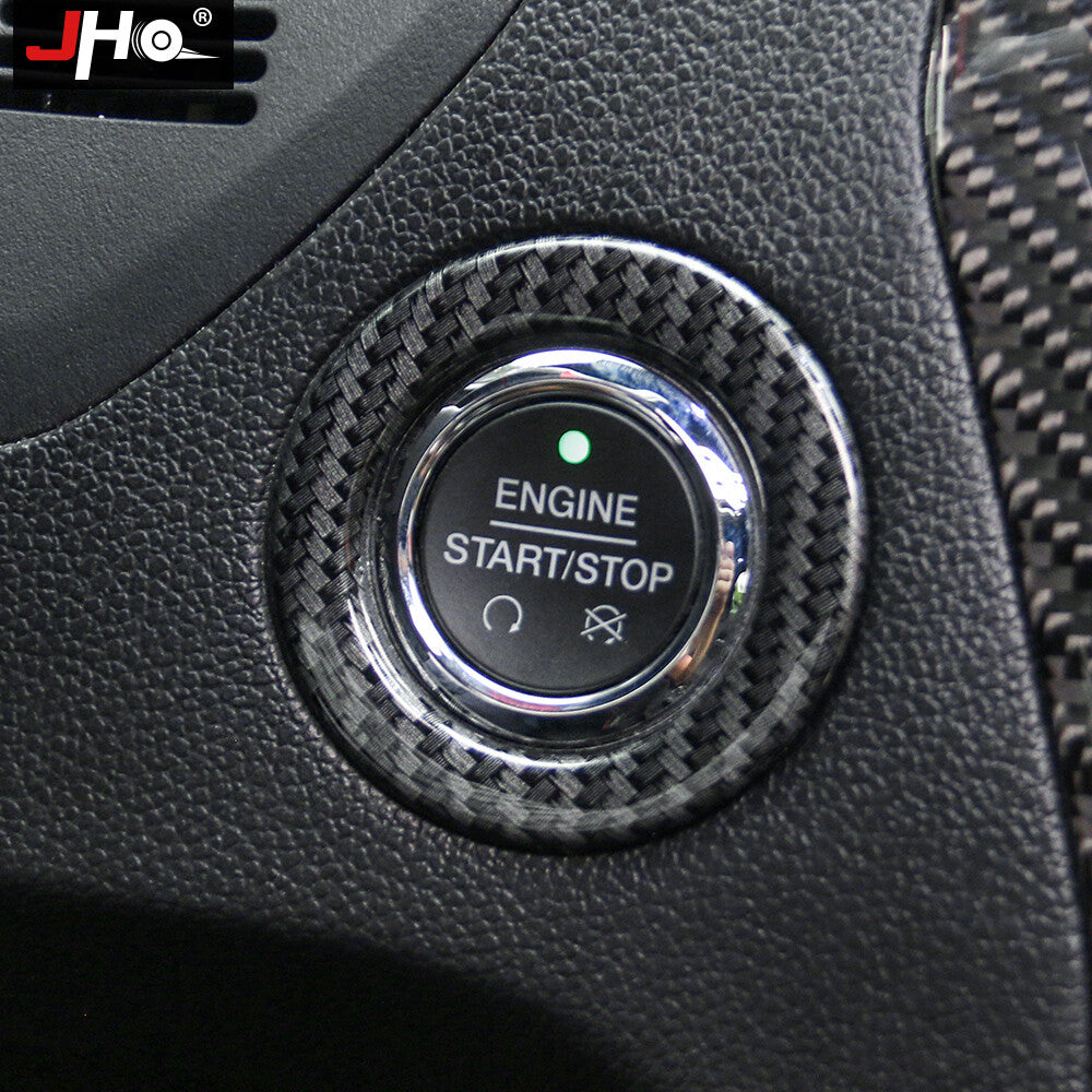 Carbon Fiber Interior Car Key Hole Cover Ring Trim Black for Ford Explorer 2013+