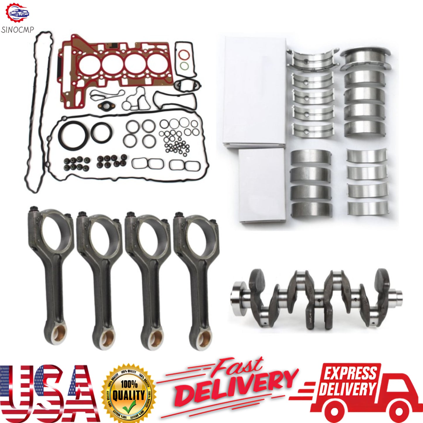 Engine Rebuild Overhaul Kit Crankshaft CONNECTING RODS for BMW N20 N26 125i 320i