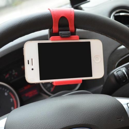 Phone Holder Car Steering Wheel Clip Mount GPS Cradle for iPhone Samsung LG