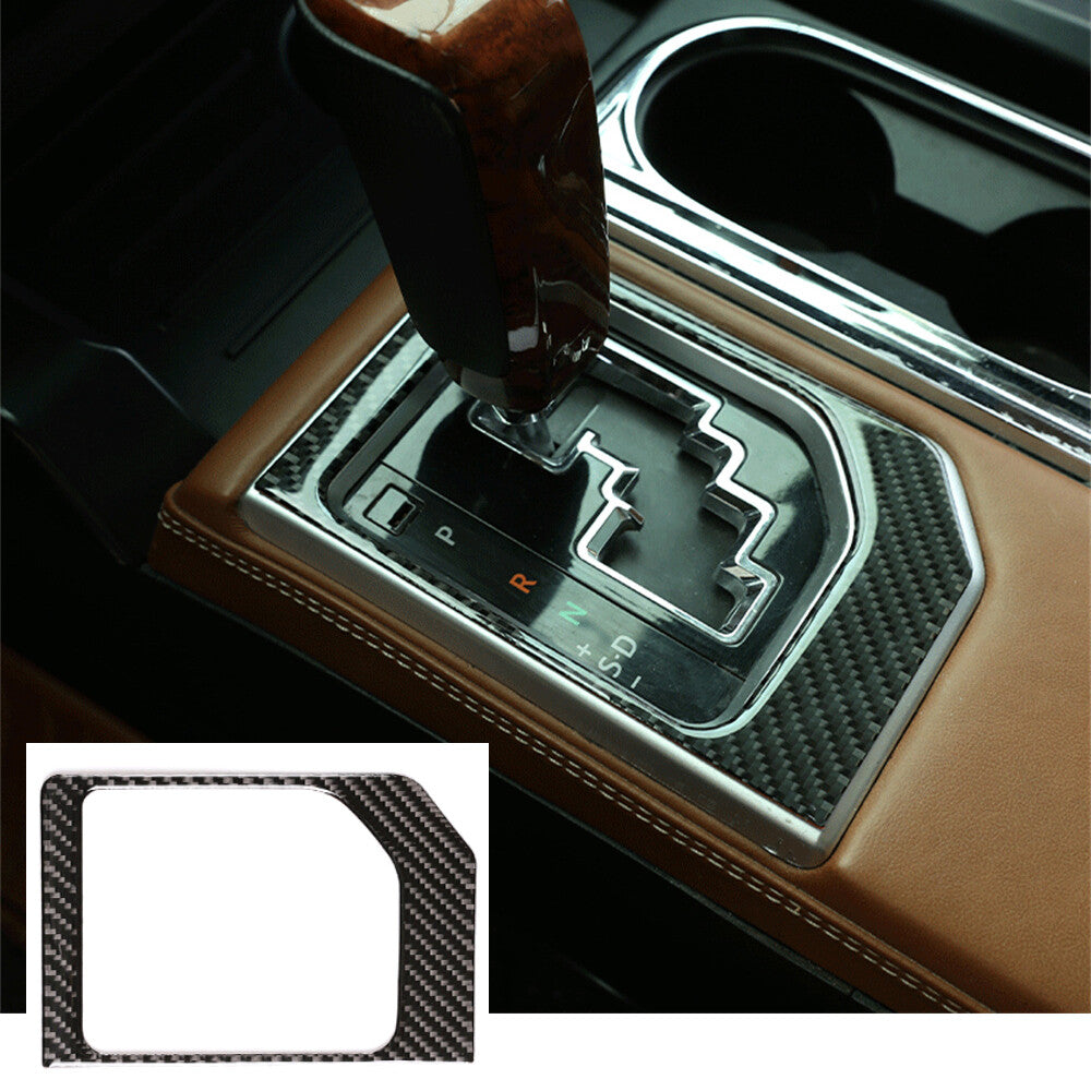 Carbon Fiber Central Control Gear Shift Panel Trim Fit for T@yota Tundr@ 2014-21