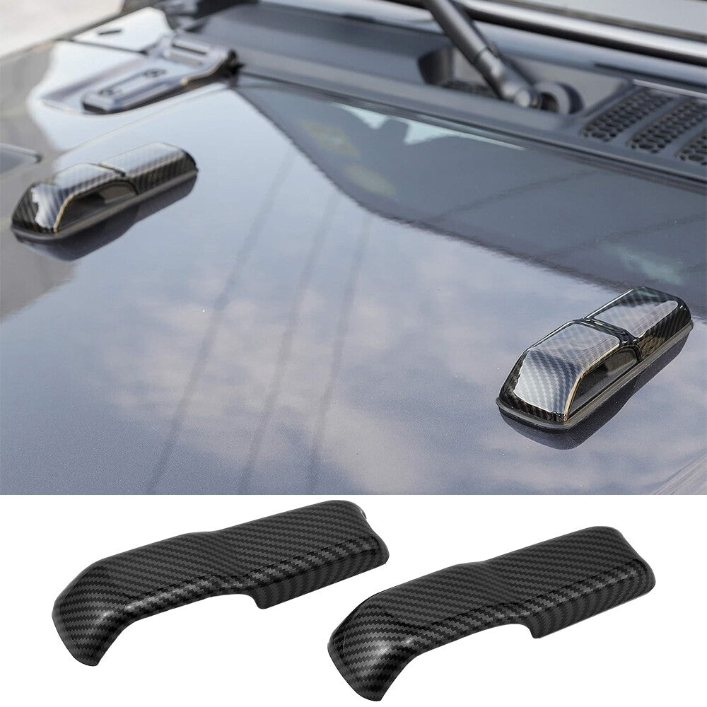 Engine Hood Hinge Cover Decor Cover Stickers for Jeep for Wrangler JL 18-22 Black