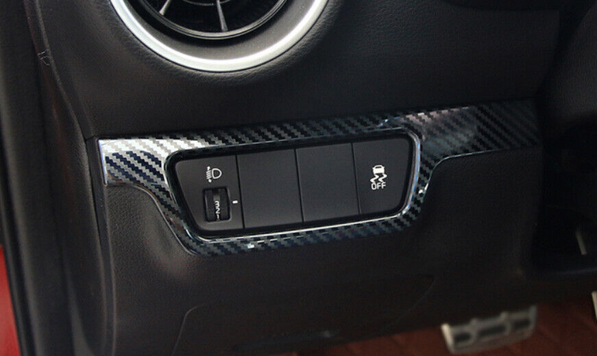 for Kia K3 Forte 2019-2021 Carbon Fiber Inner Headlight Switch Button Frame Trim