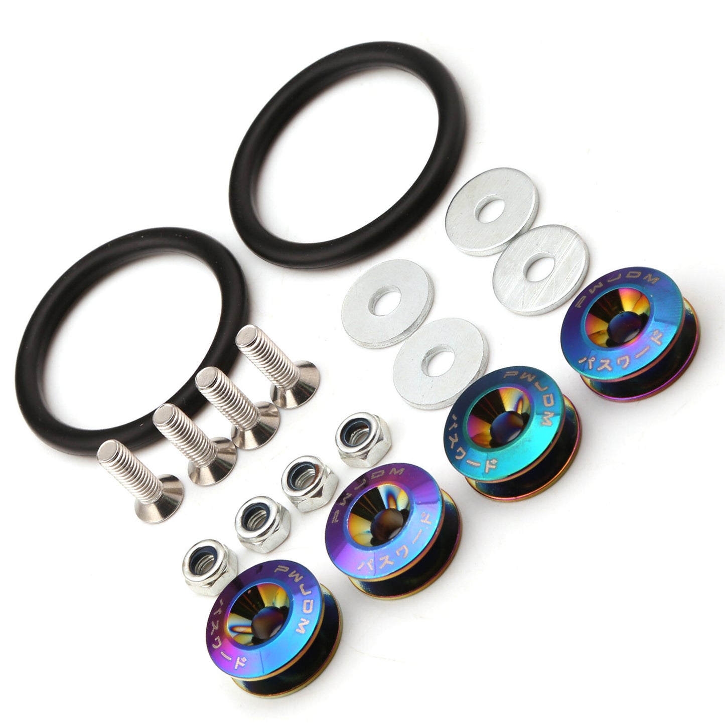 Car Front Bumper Hatch Fixing Buckle Nuts / Bolts Neo Chrome Reinforced Pad