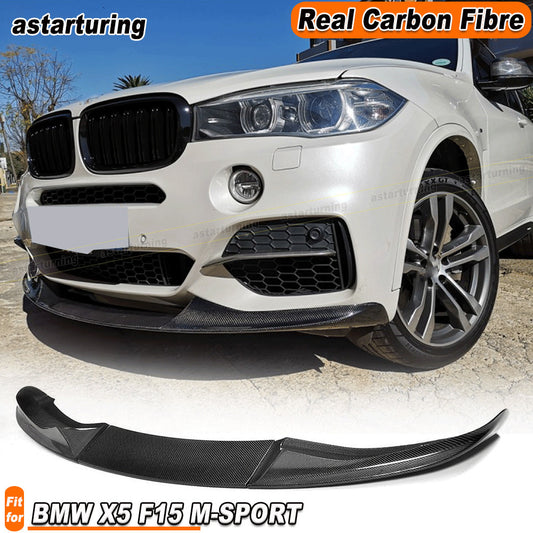 Fit for BMW X5 F15 M-SPORT 2014-18 REAL Carbon Front Bumper Spoiler Lip Splitter