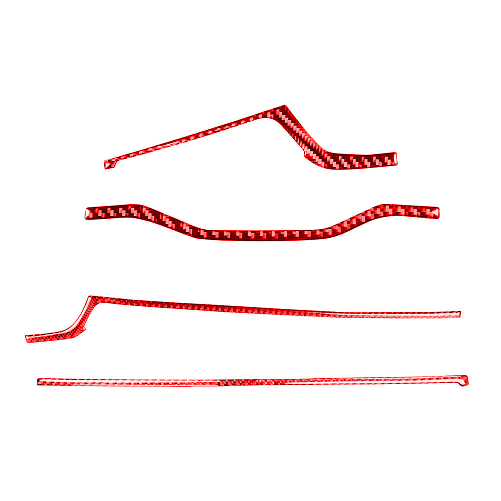 for Audi for A4 2017-19 Red Carbon Fiber Console Panel Decorative Sticker Cover Trim